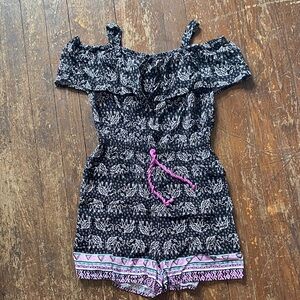 JUSTICE Girls size 12 Elephant Shorts Romper